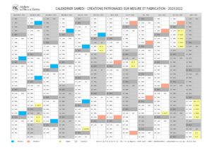 CVS calendrier samedi 2021-2022 Création patronnage sur mesure